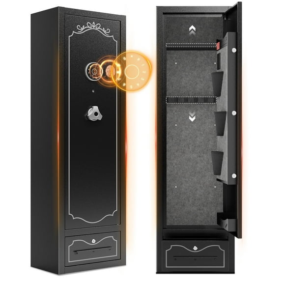 8 Gun Safe Rifle Gun Safe for Rifles and Pistols Rifle Safe with Drawer Gun Cabinet for Rifles and Shotguns with Scopes Rifle Gun Safe with Removable Shelf Gun Rack