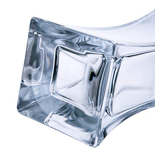 8" H Square Glass Vase, Top Wide Opening Clear Flower Vases for Candles, Wedding Centerpiece, Modern Decor, Housewarming Gift