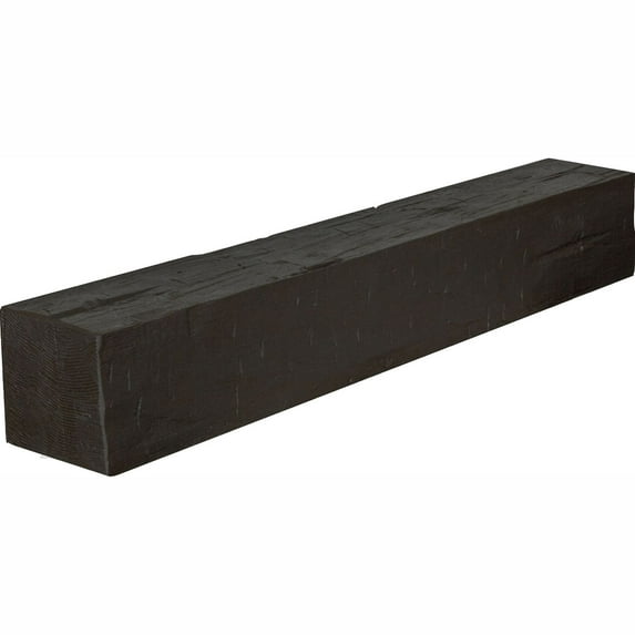 8"H x 12"D x 48"W Hand Hewn Faux Wood Fireplace Mantel, Onyx