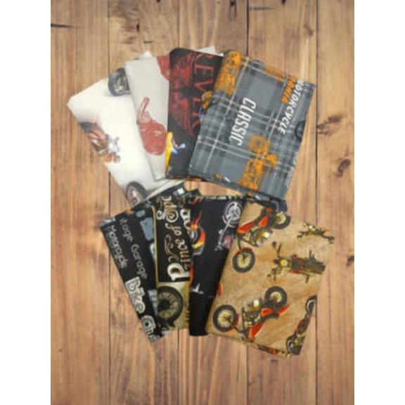 8 Half Yards -Assorted Motorcycle Half Yard Bundle (Single Bundle)