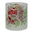 thumbnail image 1 of Northlight 8" Hand Painted Christmas Cardinal and Pine Flameless Glass Christmas Candle Holder, 1 of 6