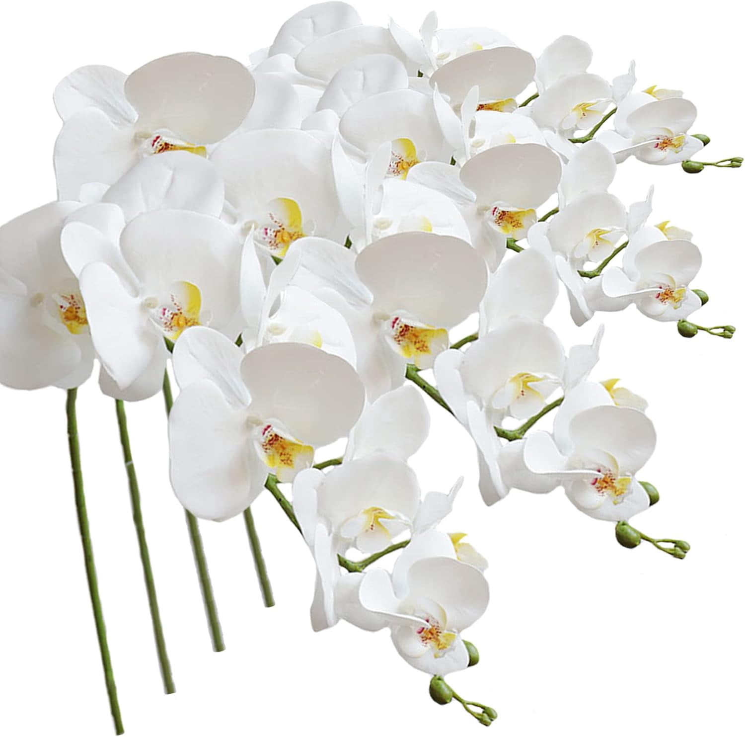 8 Heads Artificial Phalaenopsis Flowers 4Pcs Artificial Orchid Flowers 29 inch Stem Plants for Home Office Wedding Décor