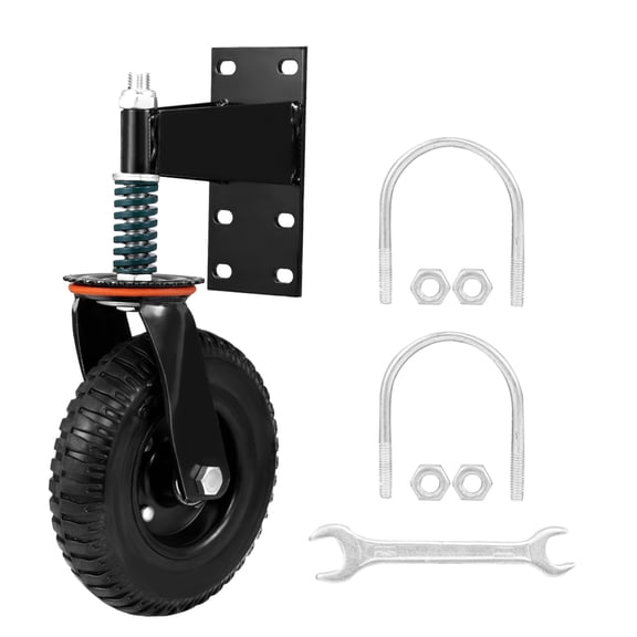 8" Heavy Duty Fence Gate Wheel, 600lbs Load Capacity Spring Loaded Casters, 360° Rotation for Uneven Surfaces