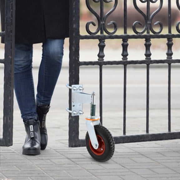 8" Heavy Duty Gate Caster, 360 Degree Rotation Spring Shock Absorption Gate Wheel, 300kg Load Capacity