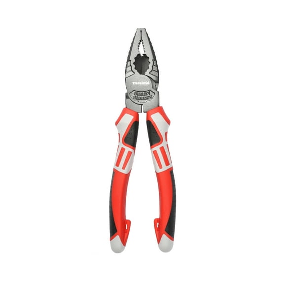 8" Heavy Duty Lineman Pliers - Multi-Function Tool with Side Cutters, Screw Extractor, Gripper & Crimper - Teflon Coated for Industrial Use, Rusted Fastener Removal & More