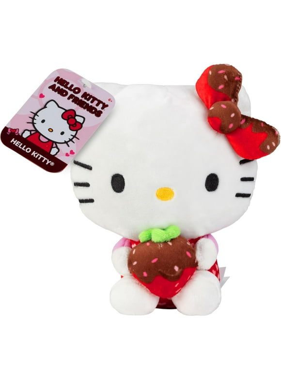 8" Hello Kitty with Strawberry Plush - Officially Licensed - Collectible Cute Soft Sanrio Hello Kitty Stuffed Animal Toy - Gift for Kids, Girls, Boys & Fans of Hello Kitty