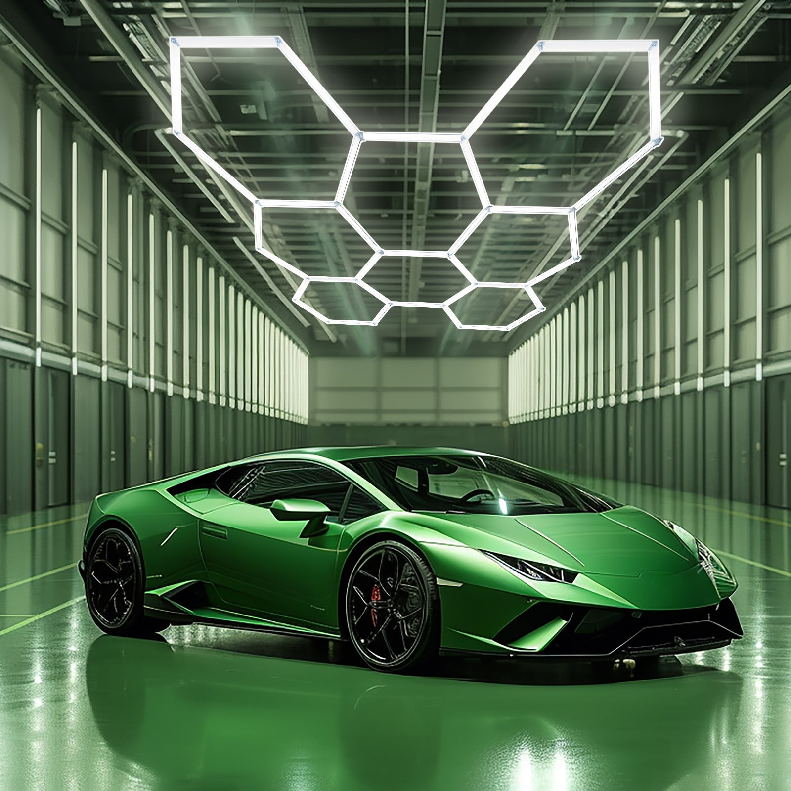 8 Hexagon HEX LED Lighting Car Detail Garage Workshop Retail Lighting Honeycomb