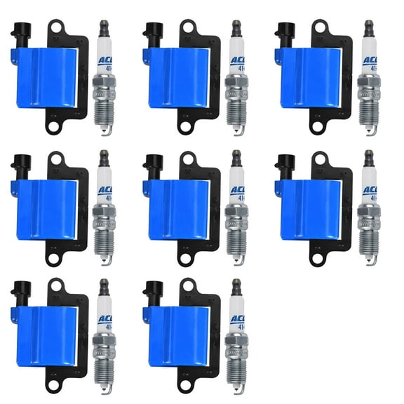 8 High Performance Ignition Coils and 8 AcDelco Platinum Spark Plug Compatible with GMC Yukon UF271 Fits select: 2000 CHEVROLET SILVERADO C1500, 2003-2006 CHEVROLET SILVERADO K1500