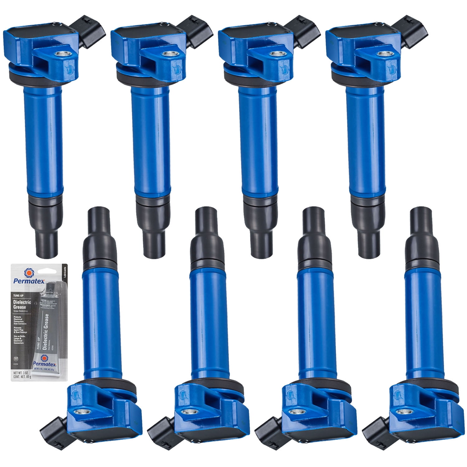 8 High Performance Ignition Coils and Tune Up Grease Compatible with