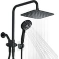 thumbnail image 1 of 8'' High Pressure Rainfall Shower Head with 6 Function Handheld Shower Spray, Dual Shower Head Combo with Adjustable Slide Bar, Luxury Matte Black, 1 of 7