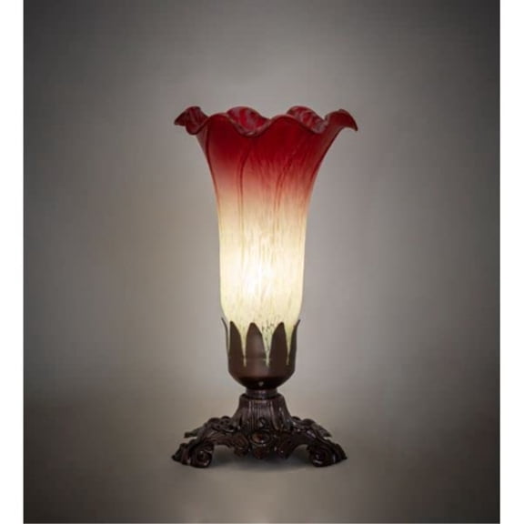 8" High Seafoam/Cranberry Victorian Accent Lamp