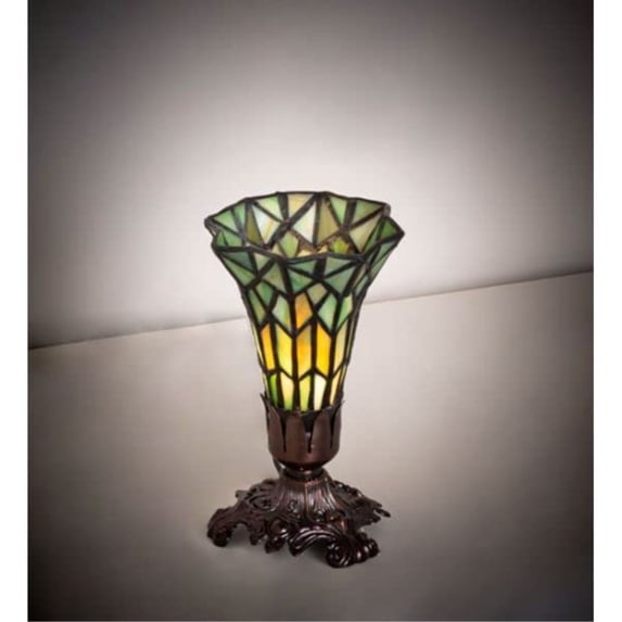 8" High Stained Glass Pond Lily Victorian Accent Lamp
