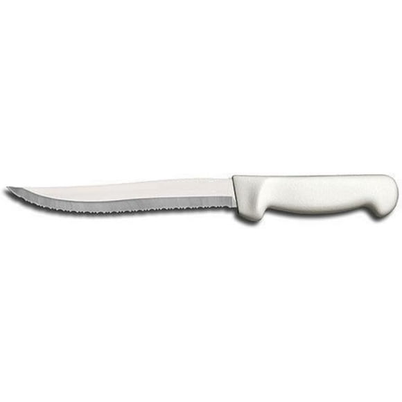 8" High Steel Scalloped Edge Utility Knife with Color Handle- Serrated Utility Kitchen Knife Perfect for Precise Cuts for Cutting Meat Vegetables and Fruit