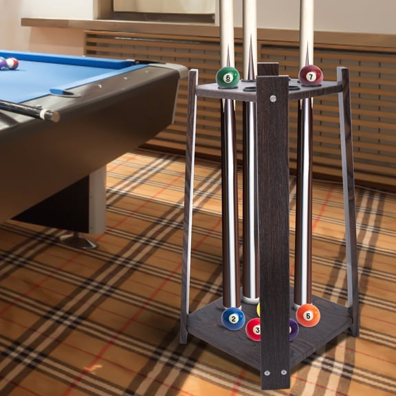 8-Hole Billiard Cue Rack, Wood Multifunctional Pool Stick Stand Holder Cue Holder for pavilions