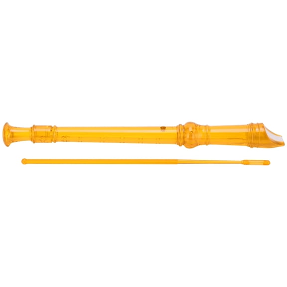 8-Hole Treble Clarinet Portable Wind Instrument with Cleaning Rod 14.17 in / 36 cm ABS Clear Soprano Recorder, Orange