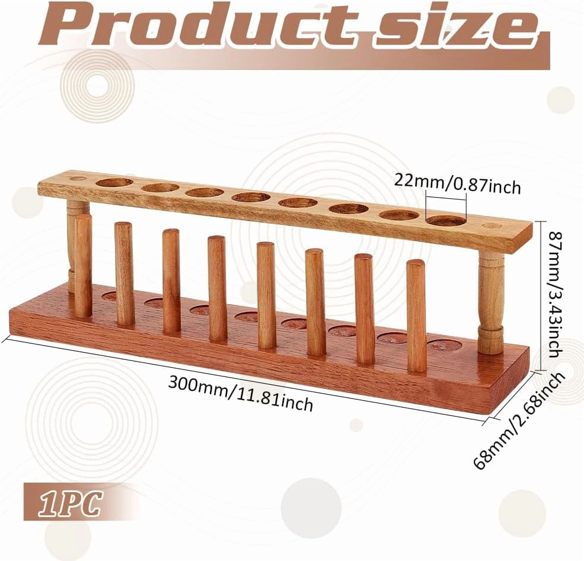 Lab Tube Chairholder 8-Hole Wood Test Tube Holder Stand for 22mm/0.86inch Tubes Glass Test ...