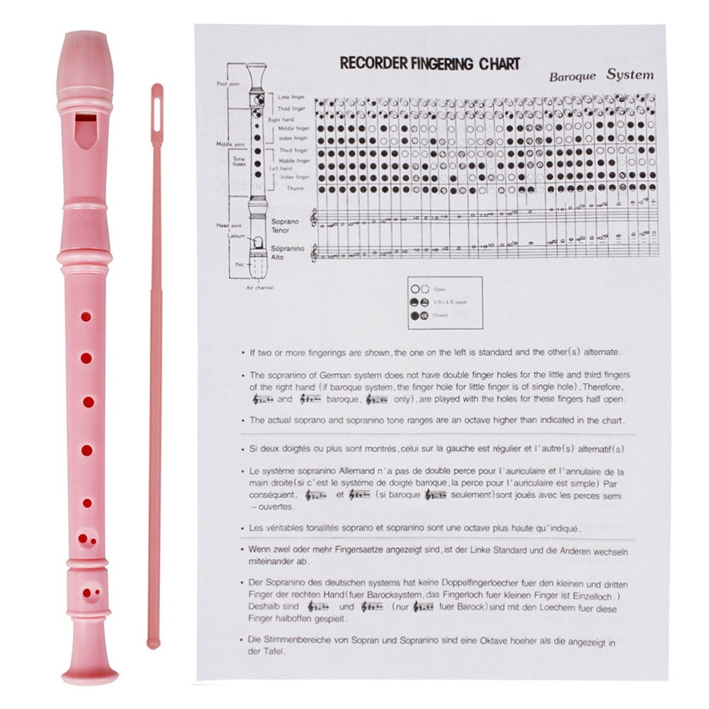 8 Holes Plastic Recorder Flute Woodwind Instrument Colorful with