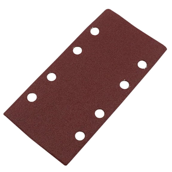 8 Holes Rectangular Sanding Pads 40/60/80/100/120/180/240 Grits Self-adhesive Flocking Sandpaper Hook and Loop Pads