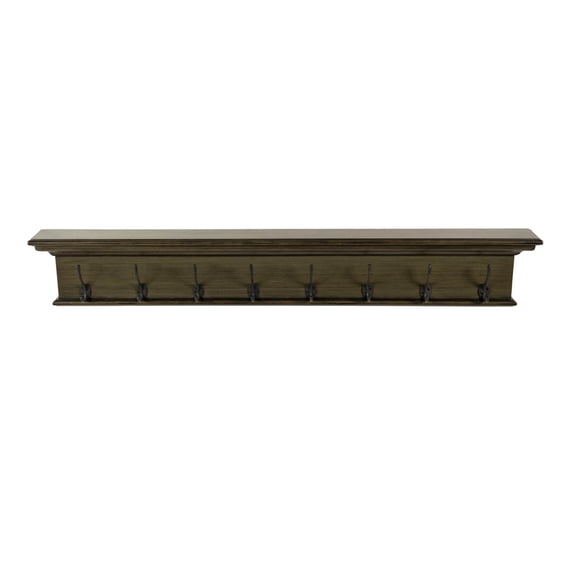 Home Wall Decorative Antique Brass Hardware 8 Hook Coat Rack - Green