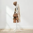 thumbnail image 1 of 8 Hooks Solid Wood Coat Rack Free Standing Coat Rack Tree-Shaped Coat Rack with 3 Height Options for Clothes Hats Bags for Living Room Bedroom Home Office White, 1 of 9