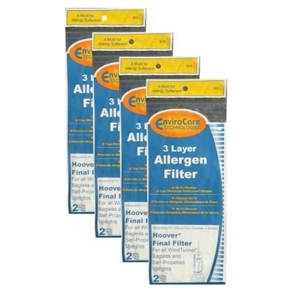 (8) Hoover WindTunnel Self Propelled 3 Layer Final Vacuum Filters, Bagless, Upright, Widepath, Empower, Foldaway, P