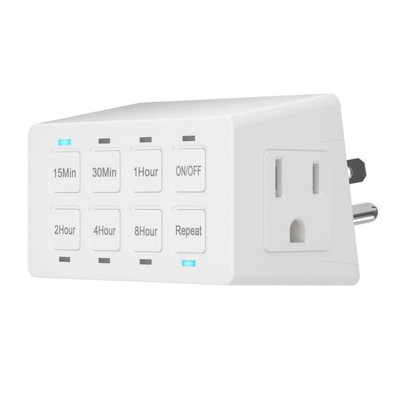 8-Hour Countdown Timer for Electrical Outlets, UL Listed