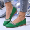 thumbnail image 1 of 8 Hour Wear Comfortable Office Casual Dress Shoes Plus Size Pointed Toe Shallow Cut Sparkly Wide Width Spring Summer Army Green 9.5, 1 of 9