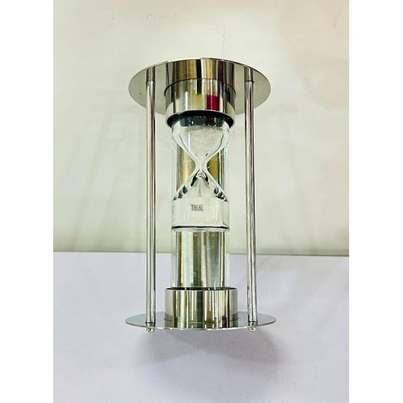8" Hourglass White Farm Sand Timer Desktop Decoration for Kitchen School Teaching Easter Day Gifts