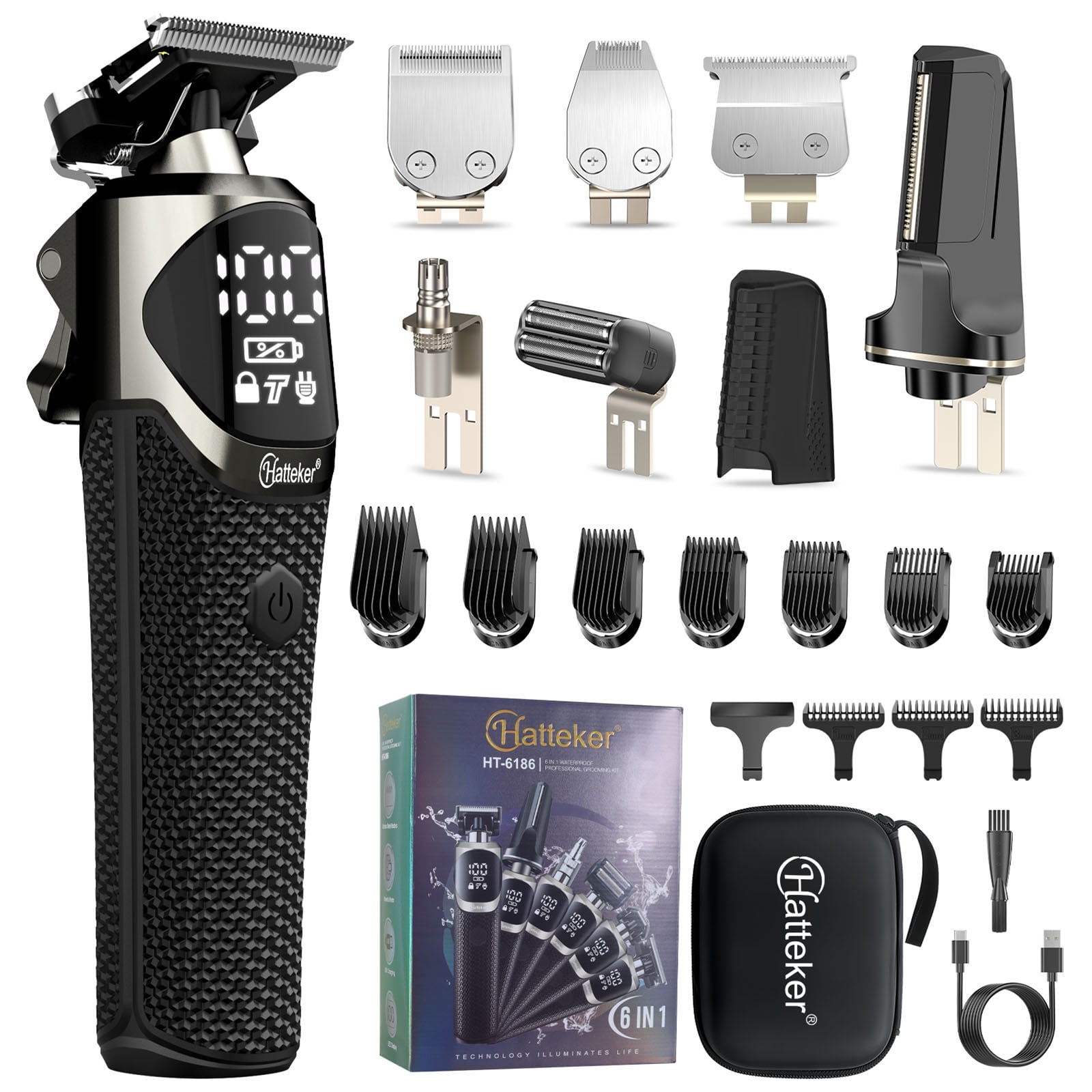 8 IN 1 Beard Trimmer Kit Professional Hair Clipper Electric Razor for Men