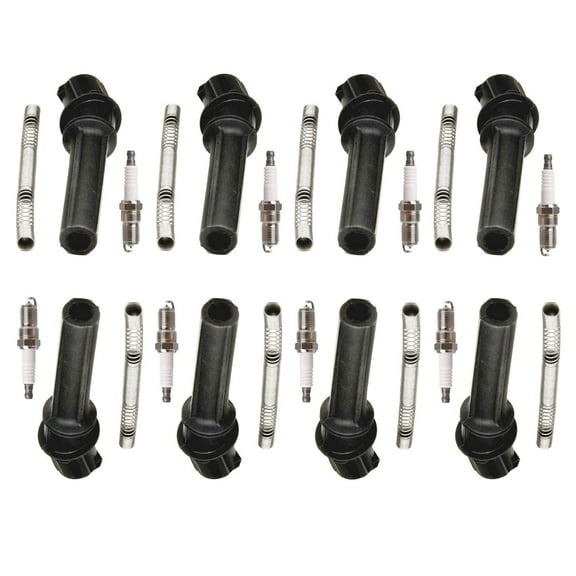 8 Ignition Coils Boot and 8 Platinum Spark Plug Compatible with Ford Expedition F-150 E-150 FD503