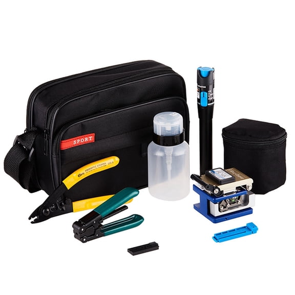 8 In 1 Fiber Optic FTTH Tool Kit With Fiber Cleaver And 1MW Visual Fault Locator ,Precise Cleaving
