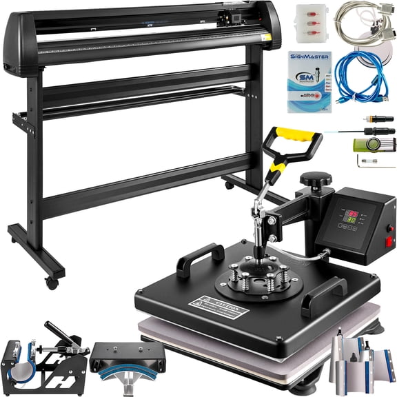 8 In 1 Heat Press 15"x15" Sublimation Machine + 53" Vinyl Cutter/plotter Cutting - Heat Press Machines