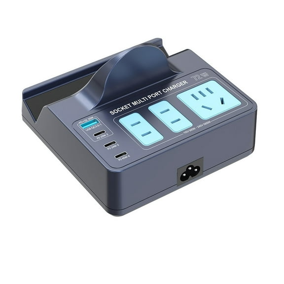 8 In 1 Multi Port USB Type C PD Fast Desktop Charger Wireless Charger Stand 3 AC Outlet Socket Extender