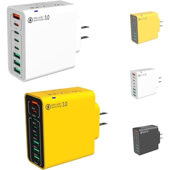 8 In 1 Waterproof Ports USB Fast Charger, Desktop Charging Station With Portable Multi-Port Charging For Multiple Devices In Home Office Travel Use