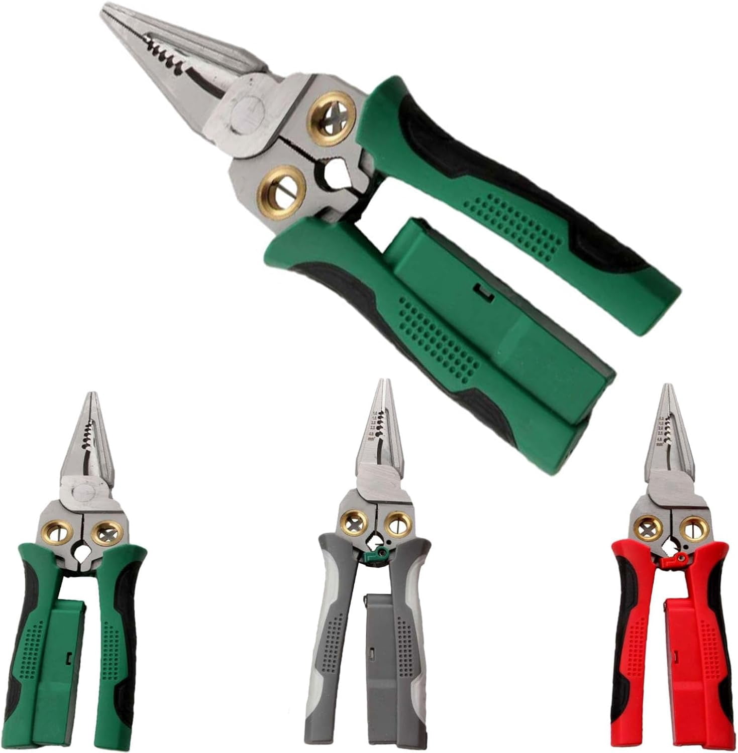 8 In 1 Wire Stripper, Wire Stripping Tool with Voltage Tester & Cable Cutters & Plier & Splitting, Multifuncional Vise Grip for Worker