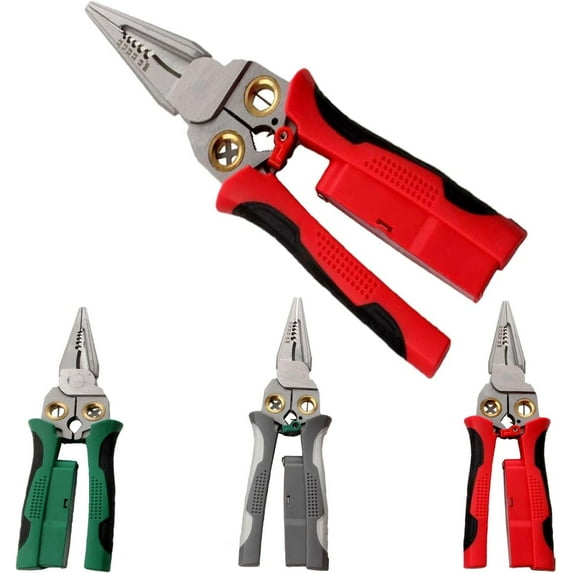 8 In 1 Wire Stripper, Wire Stripping Tool with Voltage Tester & Cable Cutters & Plier & Splitting, Multifuncional Vise Grip for Worker