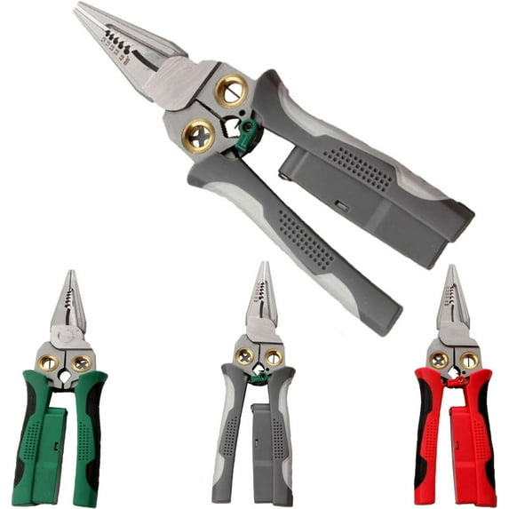 8 In 1 Wire Stripper, Wire Stripping Tool with Voltage Tester & Cable Cutters & Plier & Splitting, Multifuncional Vise Grip for Worker