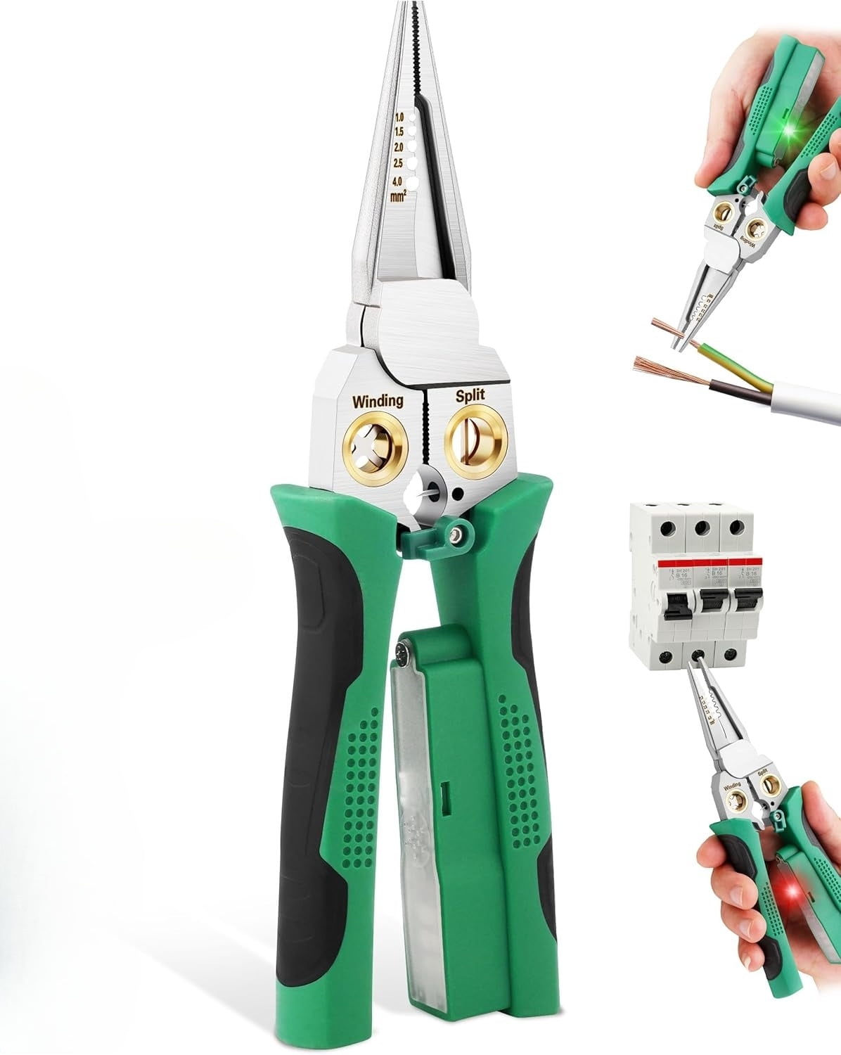 8 In 1 Wire Stripper with Voltage Tester, 12V-250V Wire Splitting, 10 ...