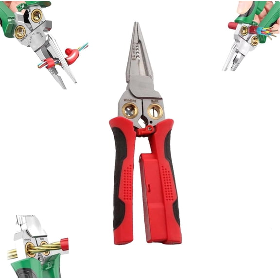 8 In 1 Wire Stripping Pliers with Voltage Tester, Multi-function Electric Wire Stripping Tool, for Wire Cutting-Pulling and Crimping
