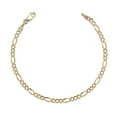 thumbnail image 1 of 8 Inch 10k Two-Tone Gold Figaro Chian Bracelet and Anklet with White Pave, 0.19 Inch (4.7mm), 1 of 1