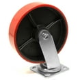 thumbnail image 1 of 8-Inch 1100-Pound Capacity Double-Bearing Cast Iron and Polyurethane Swivel Plate Caster, 1 of 1