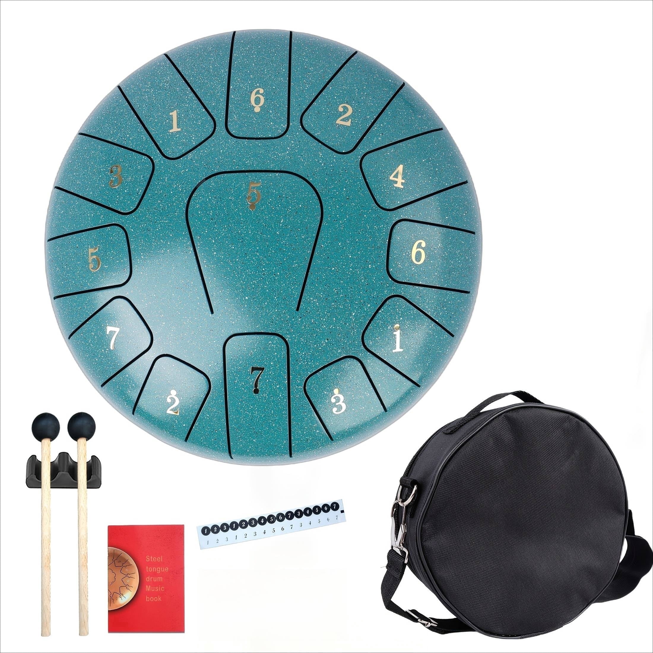 8 Inch 13 Note Steel Tongue Drum Hand Pan Rain Drum With Carry Bag Mallets Music Book Portable Musical Instrument For Camping Garden Parties
