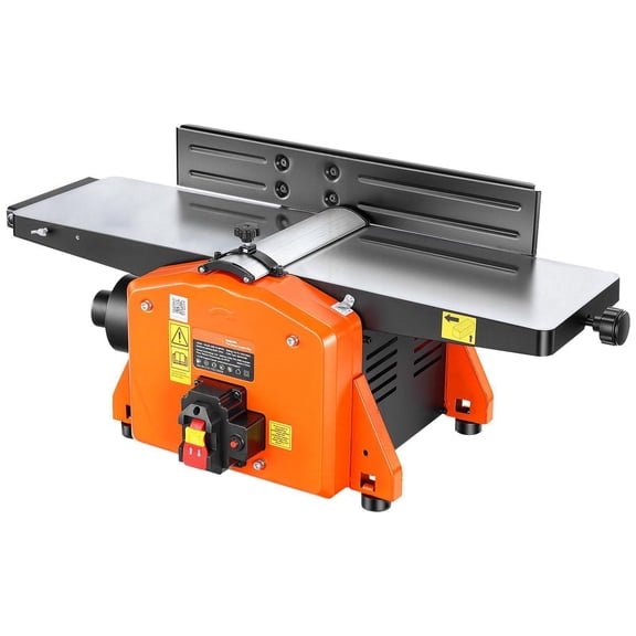 8 Inch 2 HP 8500 RPM Spiral Benchtop Jointer with 18 Blade Cutterhead Extendable Cast Aluminum Table Adjustable Fence 1/8 Inch Depth for Woodworking DIY
