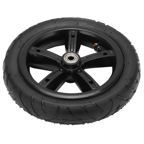 8 Inch 200x45 Pneumatic Wheel Tire Set with Inner Tube Rim and Bearings for Electric Scooter Razor Swagtron Replacement, 8 Inches / 20.3 cm Heavy Duty Rubber Utility Hub, Black Pack of 1
