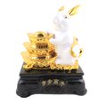thumbnail image 1 of 8 Inch 3-Ingot White Rabbit Statue, 1 of 2