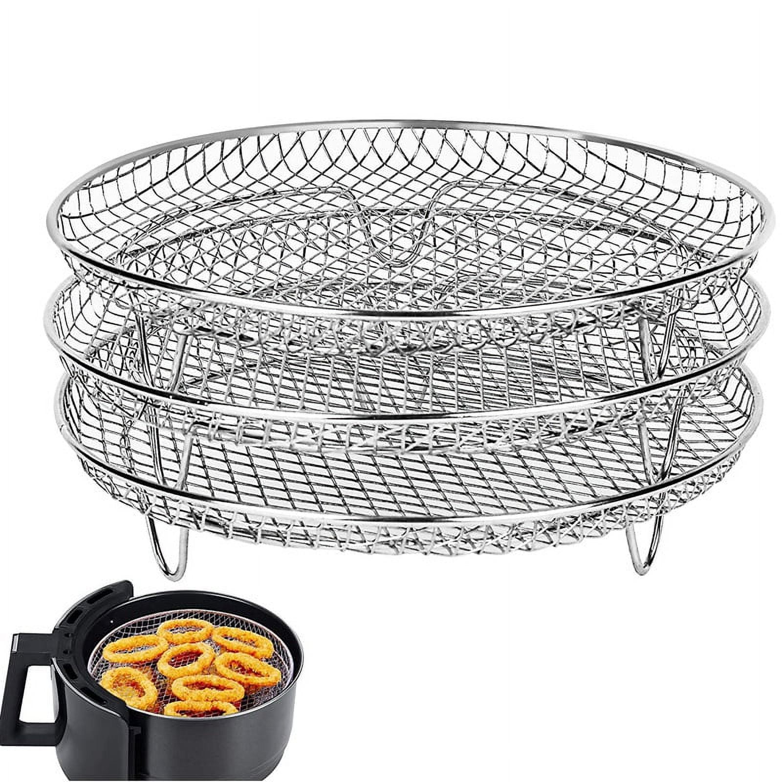 8Inch 3Layers Fryer Rack Stackable Grid Grilling Rack Stainless Steel