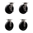 thumbnail image 1 of 8 Inch 316SS Polyolefin Caster Set with Roller Bearings 2 Brakes 2 Rigid SCC, 1 of 2
