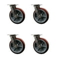 thumbnail image 1 of 8 Inch 316SS Polyurethane Wheel Swivel Caster Set with Roller Bearings SCC, 1 of 2