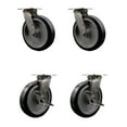 thumbnail image 1 of 8 Inch 316SS Rubber on Aluminum Swivel Caster Set with Ball Bearings 2 Brake SCC, 1 of 2