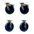 thumbnail image 1 of 8 Inch 316SS Solid Poly Caster Set with Delrin Bearings 2 Brakes 2 Rigid SCC, 1 of 2